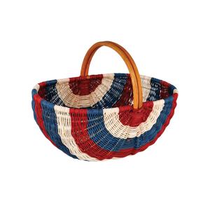 ตะกร้าปิกนิกหวายพับได้คุณภาพสูงสไตล์วินเทจอเมริกัน สำหรับงานเทศกาล งานแฮนด์เมด เป็นมิตรกับสิ่งแวดล้อม เหมาะสำหรับตั้งแคมป์ วันรำลึก/วันที่ 4 กรกฎาคม - Product Image 1