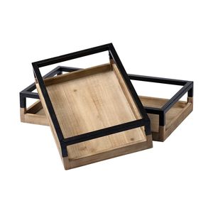 Handmade Solid Wood <b>Tray</b> With Smooth Edges For Serving Food Drinks <b>Snacks</b> And Stylish Home Organization - Product Image 1