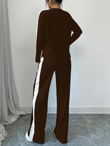 Ensemble jogging femme coupe slim en coton et polyester, sweat à capuche zippé, respirant, extensible, pour entraînement sportif et gym - Product Image 2