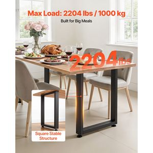 Gambe per Mobili in Acciaio Resistente 75 cm (A) x 60 cm (L), Design Modulare Quadrato, Facile Montaggio, Carico Massimo 1000 kg, Ideali per Arredamento Rustico/Country - Product Image 2