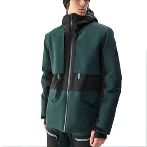 Traje de Esquí de 2 Piezas para Hombre, Color Verde Oscuro y Negro, Impermeable, con Capucha, Chaqueta de Esquí Aislada y Pantalones de Nieve - Product Image 3