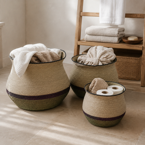 Rustic <b>Plant</b> Fiber Storage <b>Baskets</b> Set Bowl Shape Eco-Friendly Home Decoration Neatening Big Organization <b>Basket</b> - Product Image 6