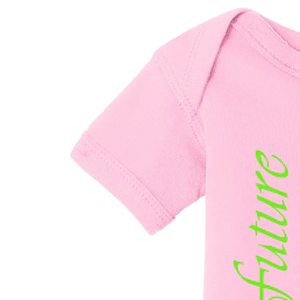 Body de Bebé para Niña, Modelo Future Pretty Girl, Color Rosa, con Estampado Verde, Manga Corta, Cierre de Broches, Algodón Suave, para Recién Nacidas - Product Image 5