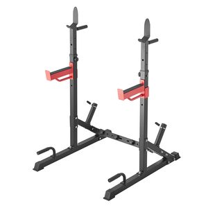 Rack per Squat Pieghevole Multifunzionale con Ganci per Bilanciere e Porta Pesi, Regolabile per Panca Piana - Product Image 1