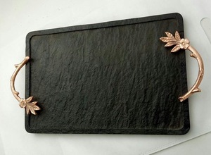 High Quality Slat Resin Serving <b>Tray</b> With Metal Handle Home Hotel Restaurant Supplies Coffee Tea <b>Tray</b> <b>Table</b> Decor Homeware <b>Tray</b> - Product Image 4