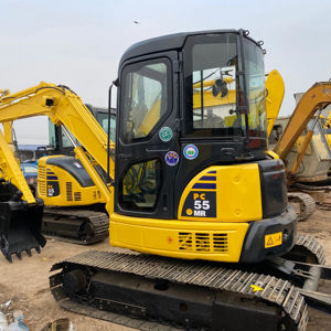 Mini-excavatrice sur chenilles Komatsu PC55 d'occasion, 3 tonnes, avec moteur, engrenages, roulements et chenilles en caoutchouc, modèle 2023, marque japonaise, à vendre - Product Image 1