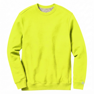 Sweat-shirt à capuche pour homme 100% coton jaune fluo, molleton épais, manches longues, uni, vêtement d'automne, coupe classique, service OEM - Product Image 1