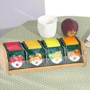 <b>Small</b> Bamboo Tea Bag Organizer Storage Holder for Tea Bags Wood Tea <b>Box</b> Containers Tea Rack Teabag Station Stand for Cabinet - Product Image 6