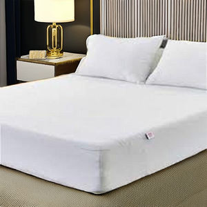 Protector de colchón de algodón 100% con patrón de rayas, impermeable y transpirable, suave, no tejido, suministro a granel para la comodidad del sueño - Product Image 1