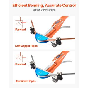Kit Piegatubi a Cricchetto Compatto da 1/4 e 7/8 Pollici, Utensile Manuale in Lega di Alluminio a 7 Colori con Raggio d'Azione di 7 Pollici - Product Image 3