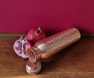 Eco Friendly High Quality Custom Logo Luxury Hammered Design <b>Copper</b> Water <b>Bottle</b> Home Kitchen Office Outdoor Camping Bulk - Product Image 5