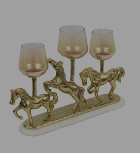 Portavelas de cristal decorativo con diseño de elefante esculpido y hoja de plátano, para decoración de mesa. - Product Image 2