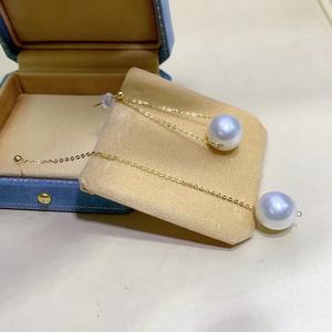 Boucles d'oreilles pendantes en or pur 18 carats avec perle d'or naturelle, grosses particules, couleur or brillant, rondes de 11-12 mm, légèrement imparfaites - Product Image 4