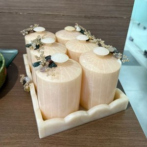 <b>Christmas</b> <b>gifts</b> Resin 6 storage jar tray set Gold accents cover Classic design capacity Decorative dry fruits Jar & Jewelery <b>Box</b> - Product Image 1