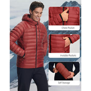 Veste matelassée longue personnalisable pour homme avec capuche, fermeture éclair avant sécurisée et services de personnalisation de la marque - Product Image 3