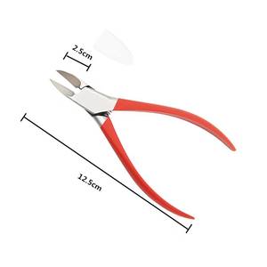 Stainless Steel <b>Nail</b> Clipper Flat Blade Sharp Tip Durable Red Handle Finger <b>Nail</b> <b>Tool</b> Adult Use Simple Style - Product Image 2