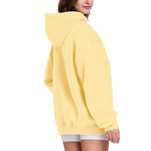 Sudadera con Capucha Personalizada ODM con Logotipo Amarillo en la Parte Delantera, Sudadera de Felpa de Algodón Premium para Hombre y Mujer, Ecológica, Informal, de Invierno, 370g - Product Image 4