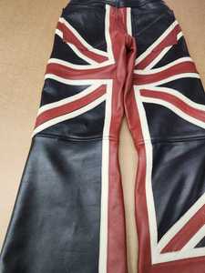 Pantalon en cuir évasé personnalisé pour femmes avec motif Union Jack |   Pantalon pattes d'éléphant en cuir véritable doux de qualité supérieure |   OEM Private Label Fashion Ma - Product Image 3