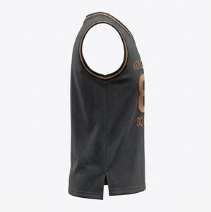 Maillot de basket-ball personnalisé avec nom et numéro, respirant, à séchage rapide, sans manches, chemise de sport - Product Image 2