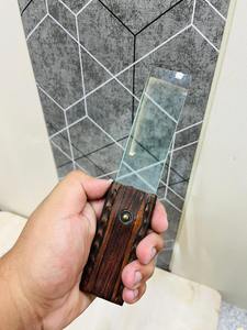 Loupe à glissière en bois vintage |   Loupe de lecture antique avec étui en cuir - Product Image 2