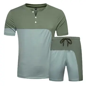 men t shirt and shot summer set for men full suit 2021 Two Piece Short Sets Shirt and Shorts Set Print Custom Logo Summer Casu