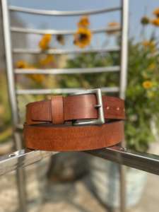 Elegante Cinturón Formal Hecho a Mano para Hombre de Estilo Vintage con Hebilla de Cobre Resistente de Estilo Occidental - Product Image 3