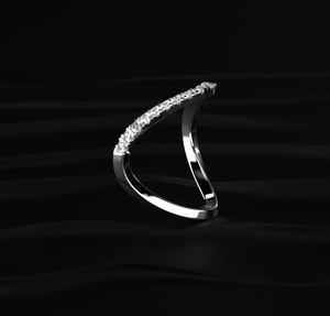 Silver Color Open <b>Ring</b> Cubic Zirconia Geometric <b>Fine</b> Band for Women Party Jewelry - Product Image 4
