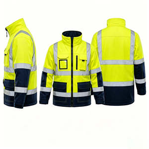 Chaqueta de Trabajo de Alta Visibilidad para Hombre, Amarillo Marino, Dos Tonos, Reflectante, con Múltiples Bolsillos, Uniforme para Trabajadores de la Construcción y Carreteras - Product Image 6