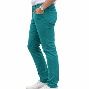 Pantalon en jean slim pour homme, couleur unie, extensible, décontracté, en coton, confortable, élégant, à porter au quotidien, avec étiquette personnalisée - Product Image 3