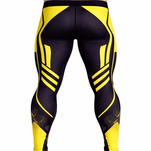 Leggings de compression pour hommes, respirants, en spandex/polyester, longueur intégrale, taille élastique, légers, ajustement compressif pour l'entraînement physique - Product Image 3