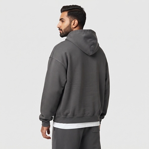 Conjunto Deportivo Oversize para Hombre, Sudadera con Capucha Lisa y Pantalones Jogger de Corte Relajado, 2 Piezas, Ropa Deportiva Casual al por Mayor - Product Image 2