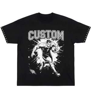 Camisetas personalizadas para hombre, 100% algodón grueso, impresión DTG, camisetas con estampado completo, camiseta corta y holgada para hombre - Product Image 6