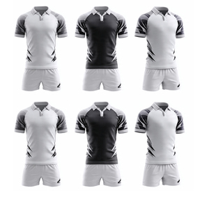 Uniforme de Fútbol y Rugby, 100% Poliéster, Uniformes de Fútbol Estampados, Conjunto Ligero de Camiseta y Pantalones Cortos de Rugby, Unisex - Product Image 2