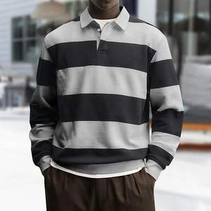 Chemise de rugby pour homme la plus vendue, 100 % coton, qualité supérieure, manches longues, séchage rapide, design personnalisé, étiquettes logo multicolores - Product Image 4