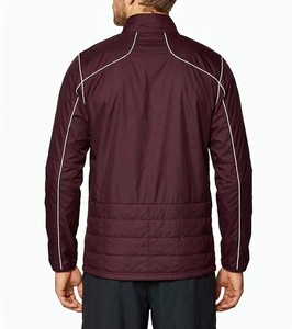 Chaqueta Cortavientos Ligera Color Borgoña para Hombre, Estilo Moderno, Cuello Alto, Cierre Completo, Repelente al Agua, para Deportes al Aire Libre - Product Image 2