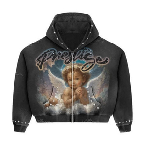 Sudadera con Capucha de Forro Polar Personalizada con Bordado Chenille y Pedrería, Diseño Gráfico de Lujo, Talla Grande, Transpirable y Ecológica para Hombre y Mujer - Product Image 5