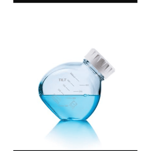 TILT <b>500ml</b> Clear <b>Glass</b> Round <b>Bottle</b> with White Screw Cap for Laboratory Use - Product Image 5
