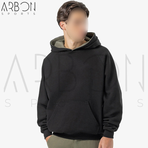 Sweat à capuche réversible personnalisé 2026 pour homme, 100 % coton molletonné, coupe ample à épaules tombantes, bicolore - Product Image 3