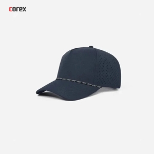Gorra de Golf Beige Personalizada con Logotipo Bordado a Mano, 5 Paneles, Unisex, Corte Láser, Perforada, Transpirable, Impermeable, de Lona, Cuerda y Poliéster - Product Image 5