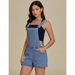 2025 femmes été haut Jean Shorts Baggy bretelles réglables bavoir extensible Denim ensemble combinaisons poches salopette shortalls - Product Image 4