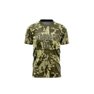 Camiseta de fútbol para entrenamiento en equipo para hombre, camiseta de fútbol con estampado de camuflaje por sublimación personalizada en color sólido, camisetas de fútbol para hombre - Product Image 2