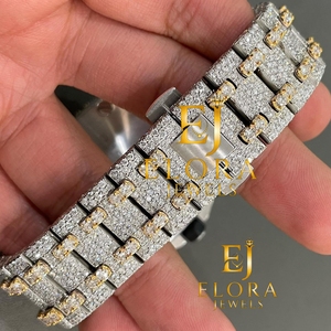 Montre à quartz argentée pour homme avec lunette incrustée de cristaux et bracelet à maillons larges pour un style élégant au quotidien – Vente en gros - Product Image 4