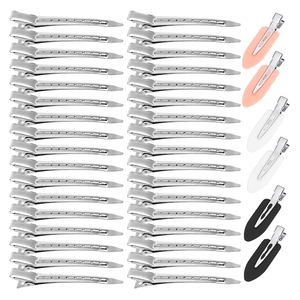 Pinces à cheveux en acier inoxydable en gros, sans plis ni traces, pour maquillage, épingles de sectionnement pour salon, accessoires de coiffure - Product Image 1