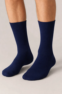 Chaussettes respirantes pour hommes, logo personnalisé, coton confortable, automne, vente en gros, chaussettes de course pour adultes, couleur unie, chaussettes pour hommes - Product Image 2