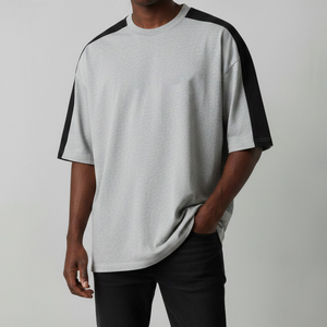 T-shirt oversize pour homme, jersey uni sur le devant, coton très demandé, coupe ample, streetwear décontracté, respirant, léger, tenue tendance - Product Image 1
