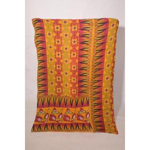Jaipur Cotton Kantha Gudri Handmade Reversible Quilt Vintage Bedspread <b>Throw</b> Blanket for Home Decor - Product Image 1