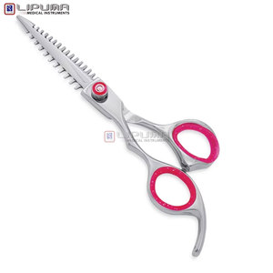 Ciseaux pour cheveux clairsemés avec manche ergonomique en plastique, accessoire de beauté personnalisé, professionnel, ultra-affûtés, en acier japonais 440C - Product Image 4