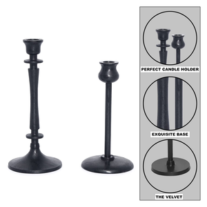 Candle Holder Set of 2 Iron Christmas Home Decor for Dining Table Centerpiece Coffee Table Mantel or Any Table <b>Top</b> - Product Image 3