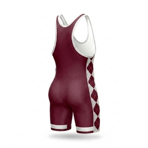 Combinaisons de lutte personnalisées, une pièce, sans manches, unisexe, 100% polyester, imprimées par décharge, uniformes de lutte, faible MOQ, OEM - Product Image 2