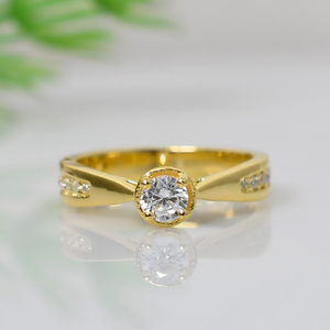 Natural Round Shape <b>Ring</b> <b>Set</b> with Moissanite Accents 925 <b>Sterling</b> <b>Silver</b> Wedding Engagement <b>Ring</b> <b>Set</b> for Women - Product Image 4